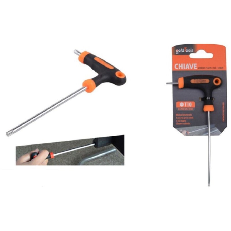 foto del prodotto trade shop traesio kaela chiave brugola t trapezoidale punta stella t10x100mm impugnatura ergonomica 91802 