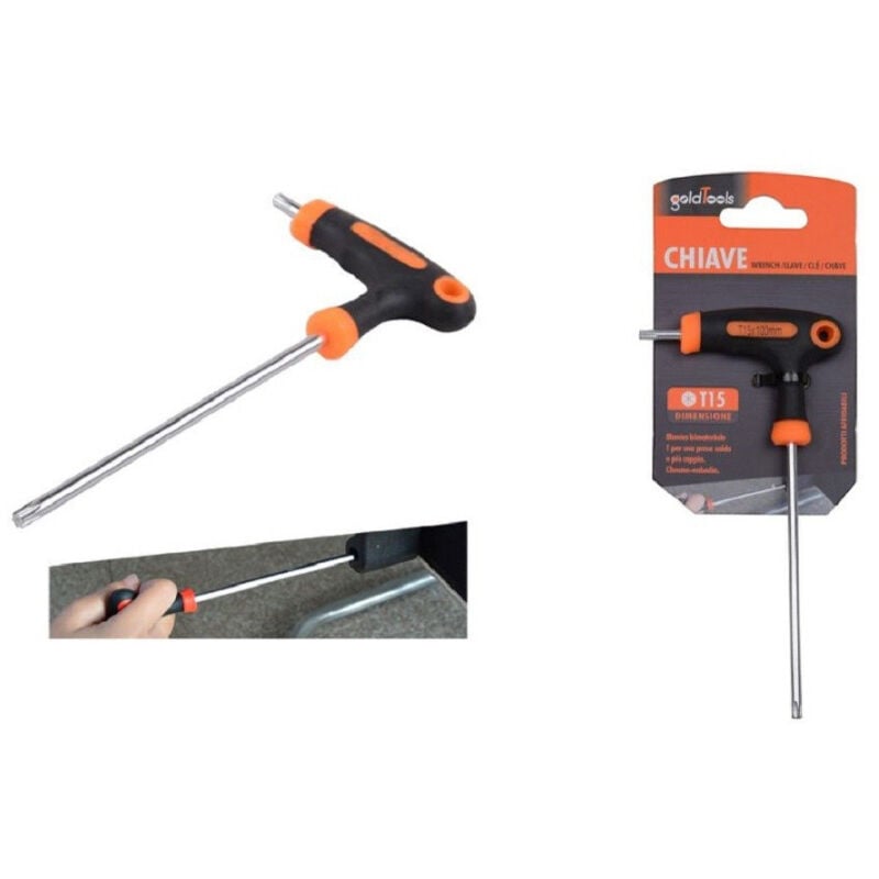 foto del prodotto trade shop traesio kaela chiave brugola t trapezoidale punta stella t15x100mm impugnatura ergonomica 91803 