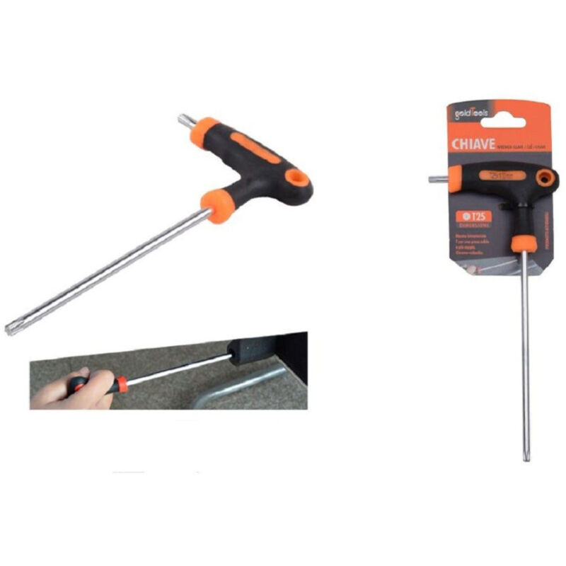 foto del prodotto trade shop traesio kaela chiave brugola t trapezoidale punta stella t25x100mm impugnatura ergonomica 91805 