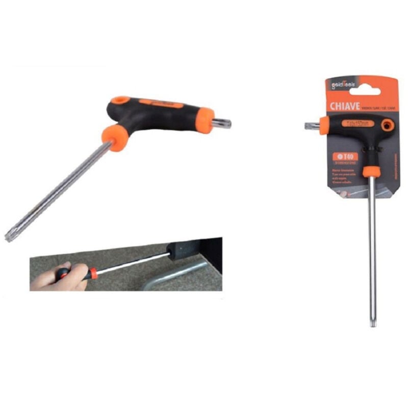foto del prodotto trade shop traesio kaela chiave brugola t trapezoidale punta stella t40x150mm impugnatura ergonomica 91807 