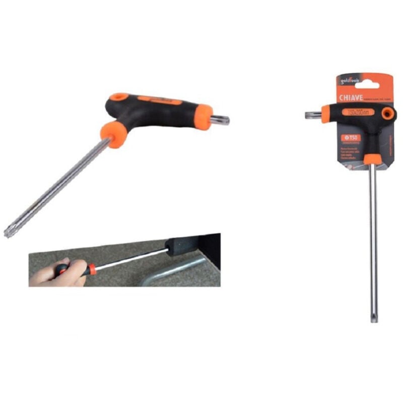 foto del prodotto trade shop traesio kaela chiave brugola t trapezoidale punta stella t50x200mm impugnatura ergonomica 91809 