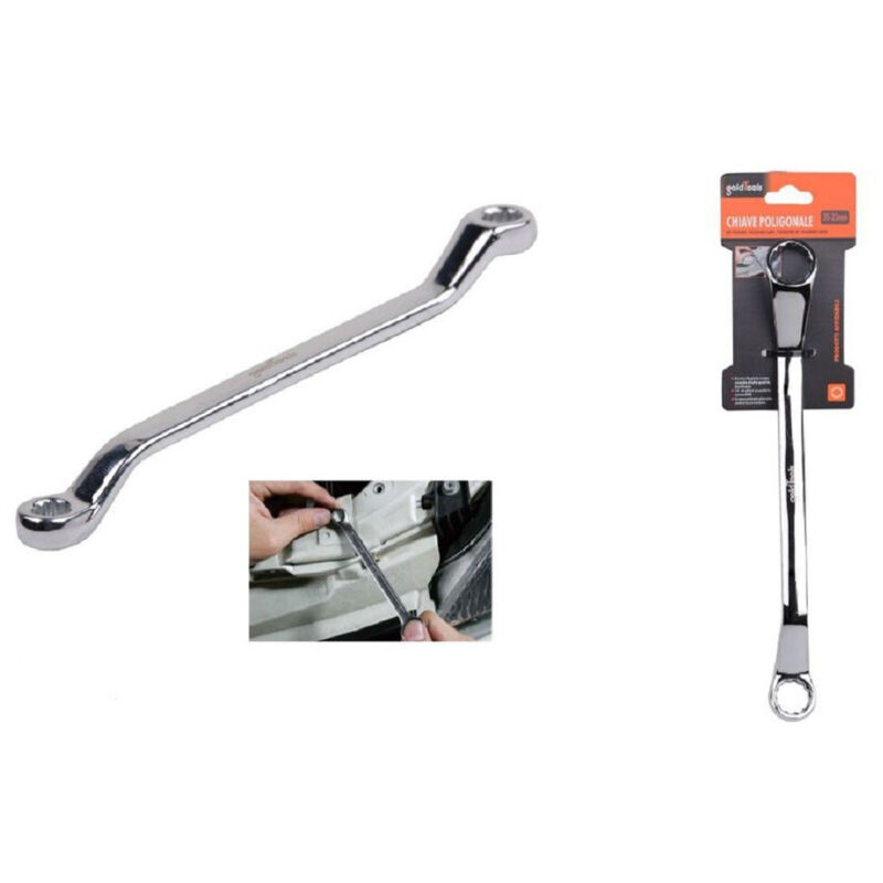 foto del prodotto trade shop traesio kaela chiave fissa poligonale doppia testa curva 20 22mm anello a stella cromata 91697 
