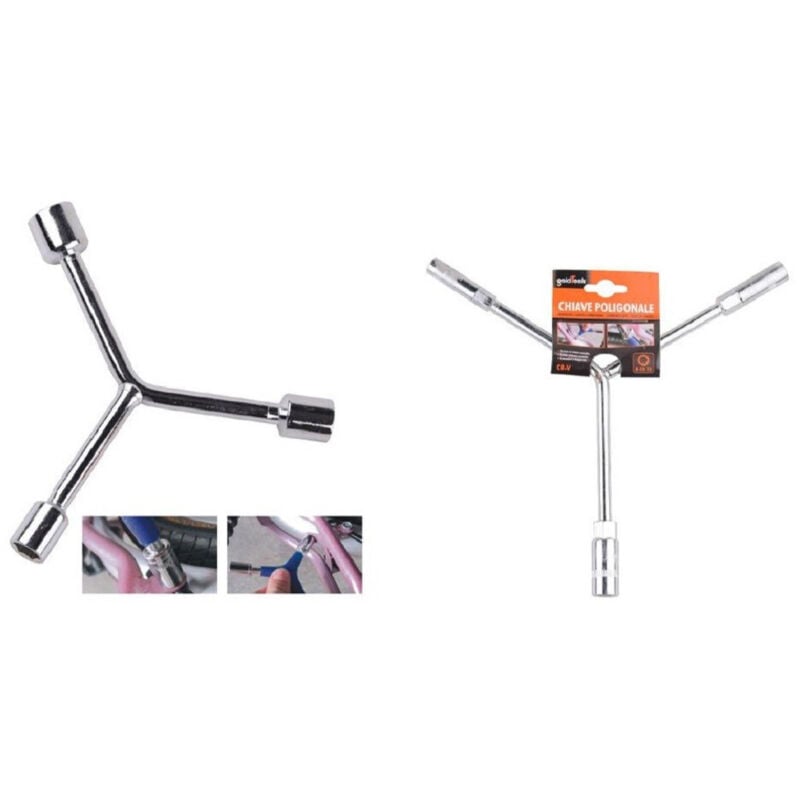 foto del prodotto trade shop traesio kaela chiave poligonale grande tipo y con bussole 8 10 12mm per bici ferramenta 91596 