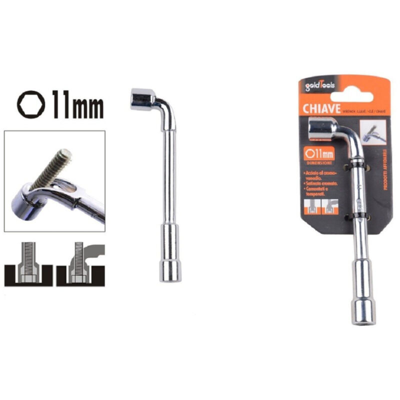 foto del prodotto trade shop traesio kaela chiave tipo l bussola 11mm bocca esagonale cromo vanadio acciaio 91619 ferramenta 