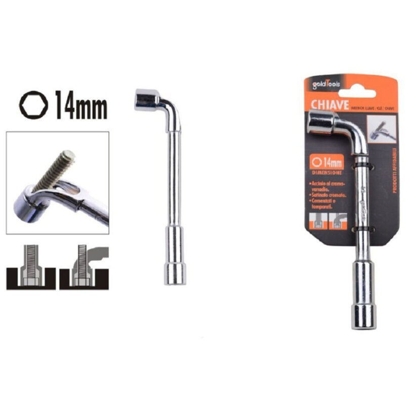 foto del prodotto trade shop traesio kaela chiave tipo l bussola 14mm bocca esagonale cromo vanadio acciaio 91622 ferramenta 