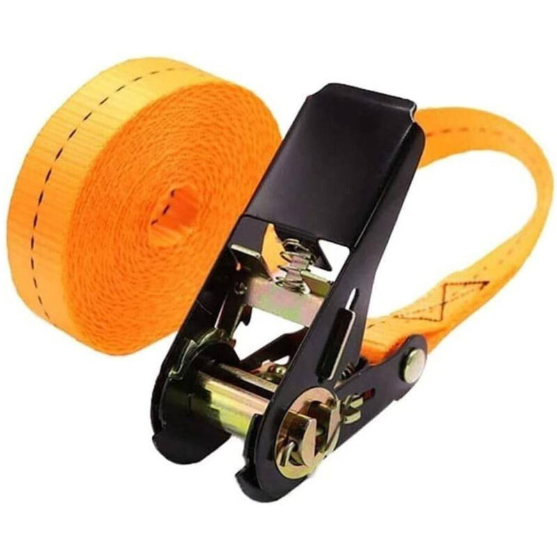 foto del prodotto trade shop traesio kaela cinghia di ancoraggio serraggio a cricchetto con tenditore senza ganci 25mmx5mt 
