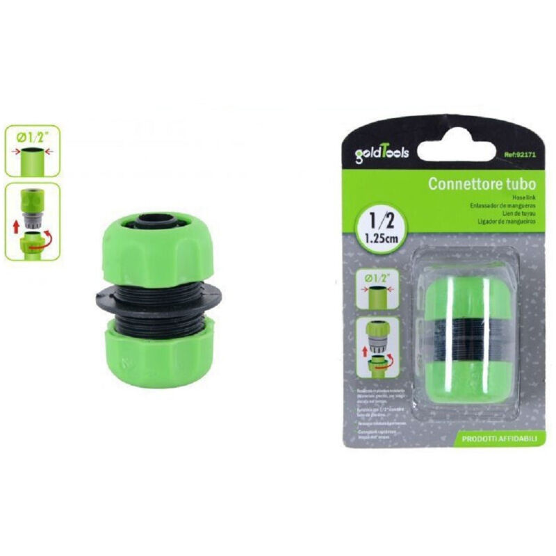 foto del prodotto trade shop traesio kaela connettore giunzione tubi da 1 2 innesto riparatore in plastica giardino 92171 