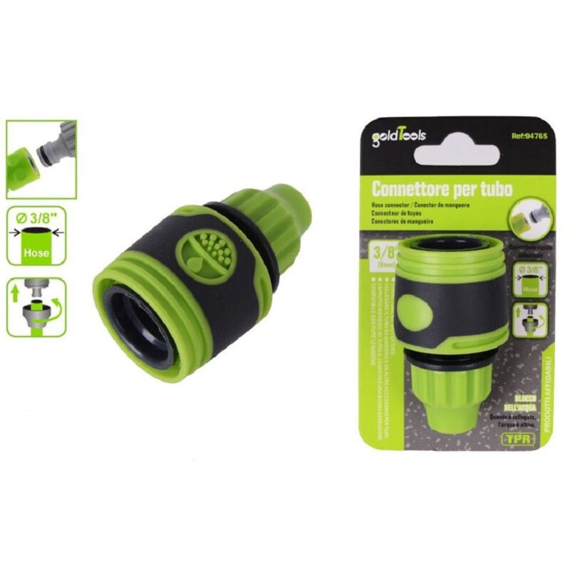 foto del prodotto trade shop traesio kaela connettore raccordo con innesto rapido per tubo da 3 8 9mm in plastica 94765 