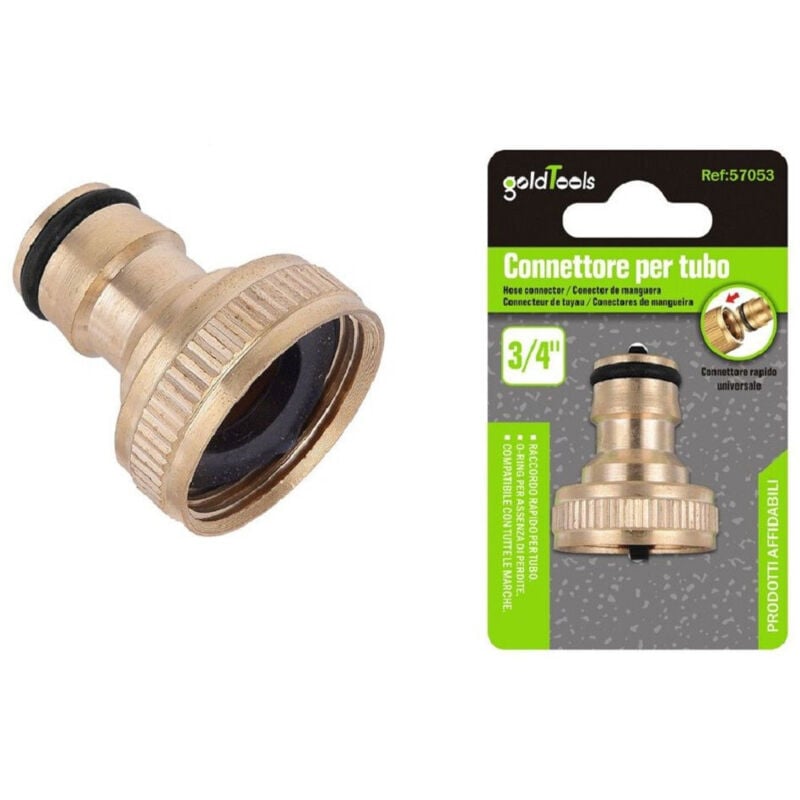 foto del prodotto trade shop traesio - kaela - connettore universale per rubinetto 3/4' adattatore rapido tubo giardino 57053 -