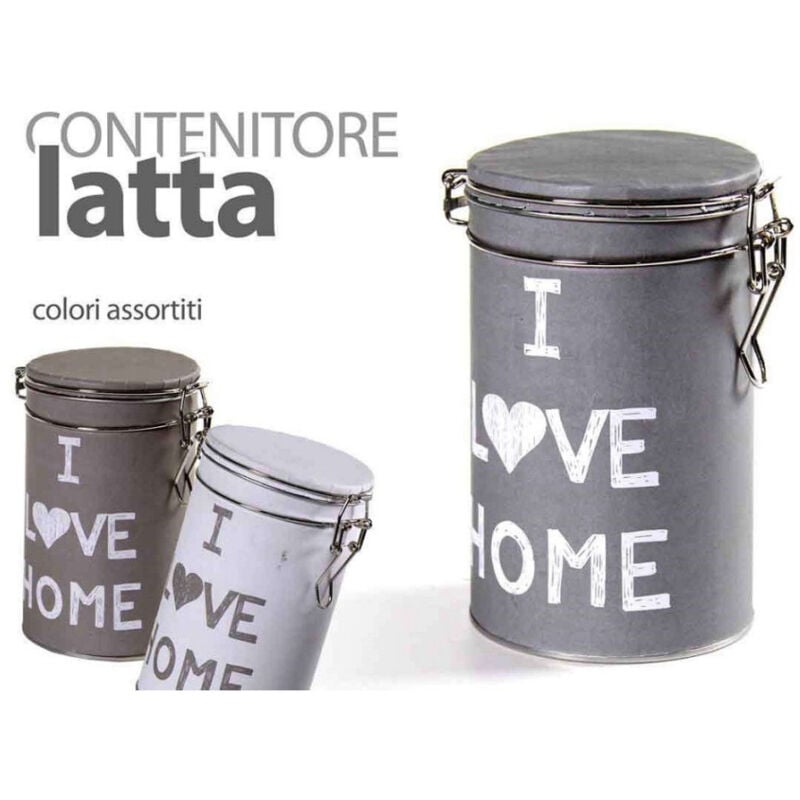 foto del prodotto trade shop traesio kaela contenitore in latta ermetica cucina tonda colori ass i love home 11x20cm 710537 