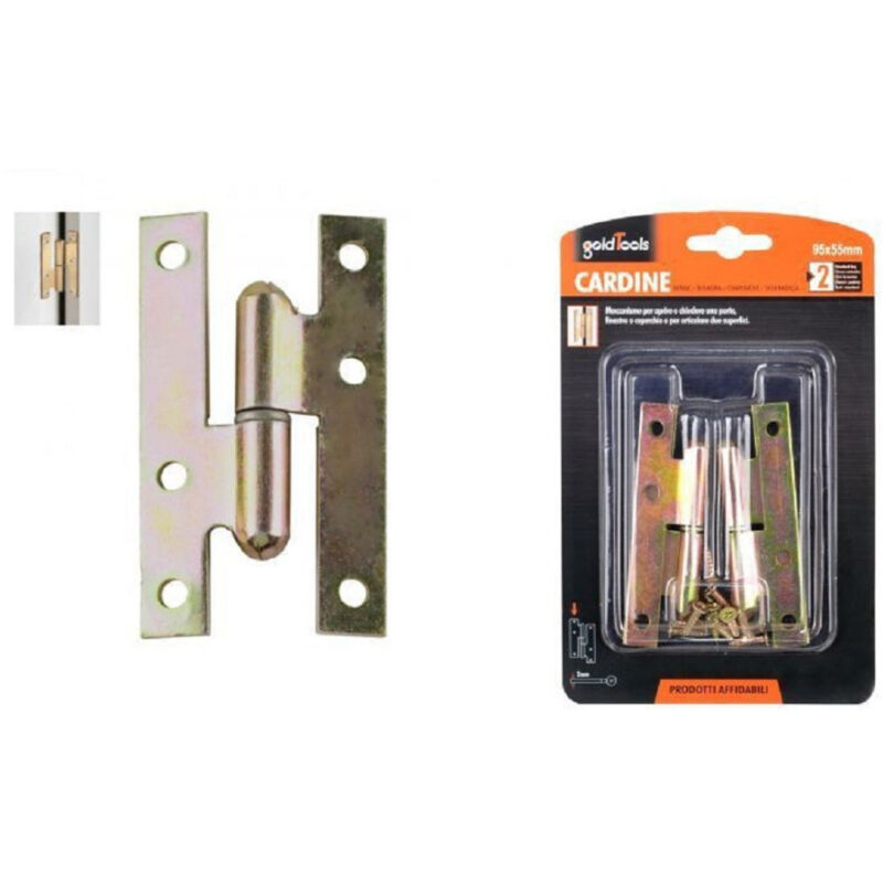 foto del prodotto trade shop traesio kaela coppia di cerniere cerniera a h cardine per porta finestra 95x55x2mm viti 91157 
