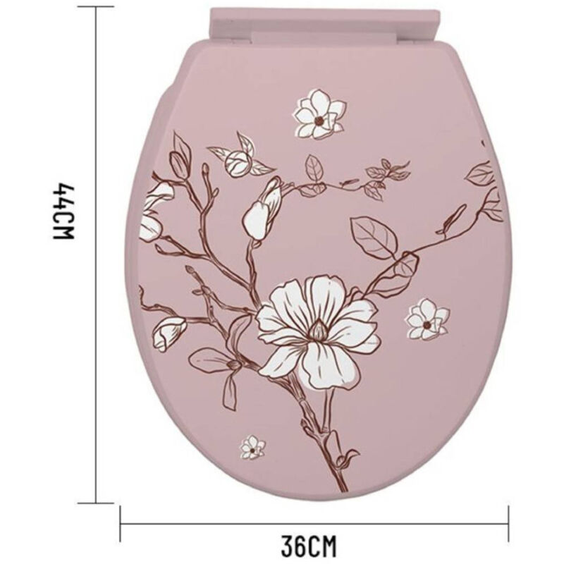 foto del prodotto trade shop traesio kaela copriwater universale in plastica super resistente 44x36cm decorazione floreale 