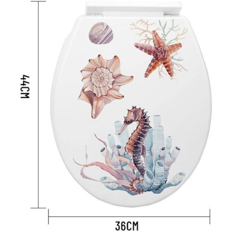 foto del prodotto trade shop traesio kaela copriwater universale in plastica super resistente 44x36cm decorazioni marine 