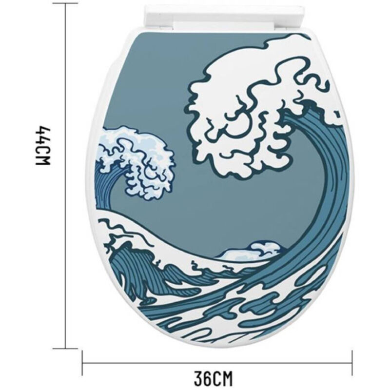 foto del prodotto trade shop traesio kaela copriwater universale in plastica super resistente 44x36cm decoro onda mare surf 