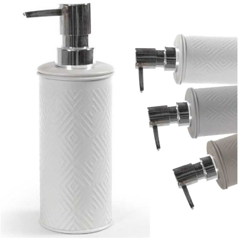 foto del prodotto trade shop traesio kaela dosatore porta sapone liquido dispenser metallo rombo colori ass. 6x19cm 783340 
