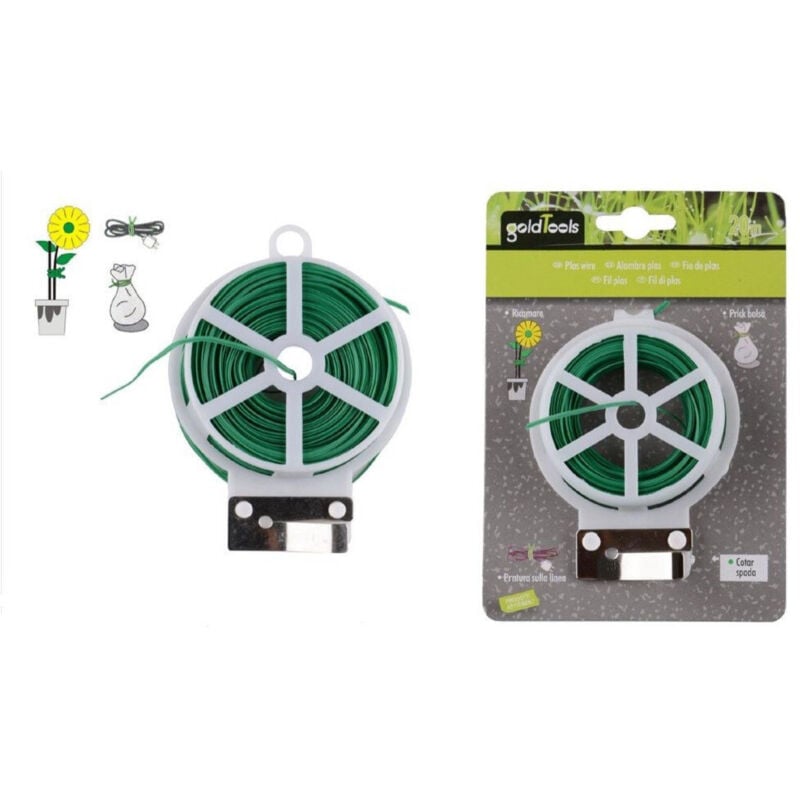 foto del prodotto trade shop traesio - kaela - filo di ferro plastificato anima di ferro per giardino giardinaggio 20 mt 90131 -