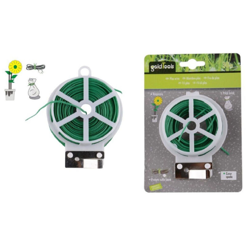 foto del prodotto trade shop traesio kaela filo di ferro plastificato con anima di ferro giardino giardinaggio 30 mt 90132 