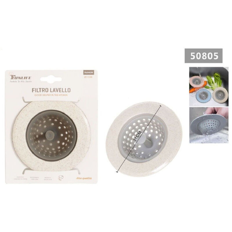 foto del prodotto trade shop traesio kaela filtro scarico tappo cestello per bagno lavello cucina in silicone 11 cm 50805 