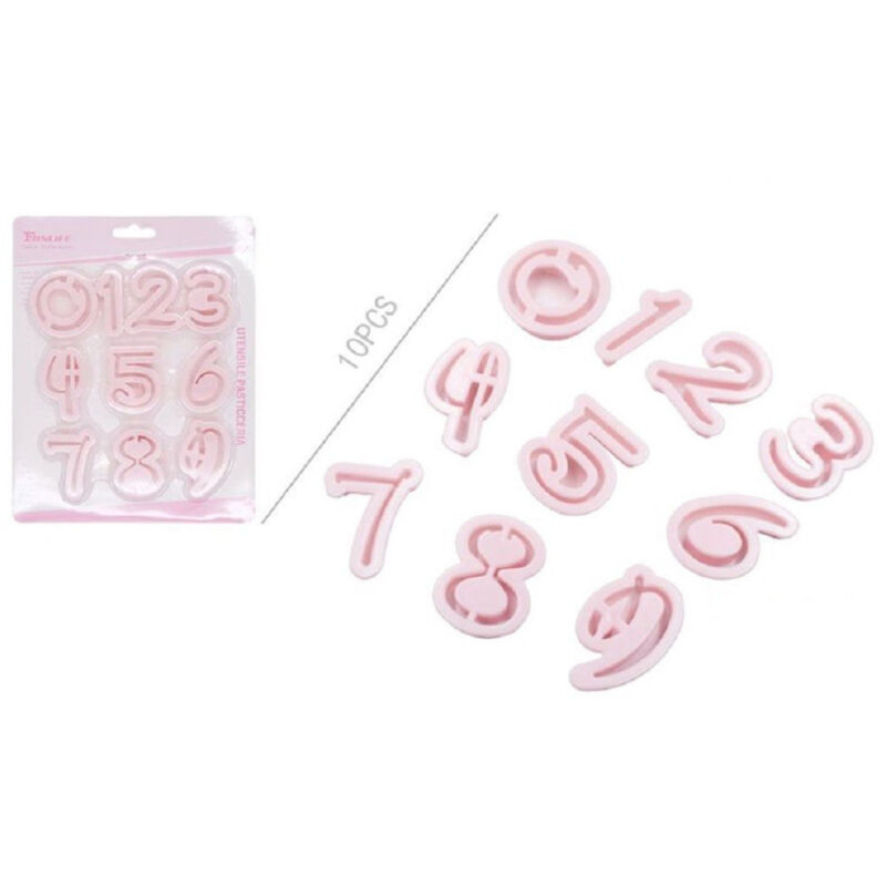 foto del prodotto trade shop traesio kaela kit 10 stampi numeri indipendenti per cioccolatini torte pasta di zucchero 99021 