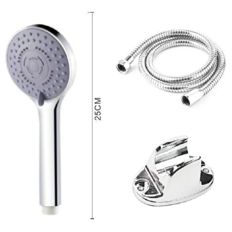 foto del prodotto trade shop traesio kaela kit soffione doccetta 25cm multigetto doccia bagno con staffa tubo 1,5 mt 55275 
