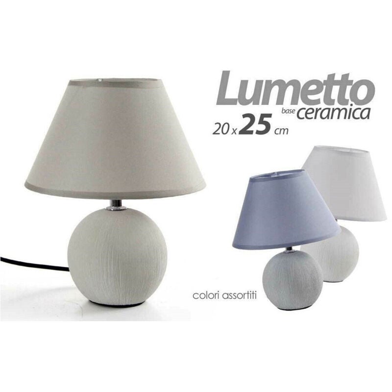 foto del prodotto trade shop traesio kaela lampada interno lumetto abat jour 20x25cm base ceramica colori assortiti 752681 