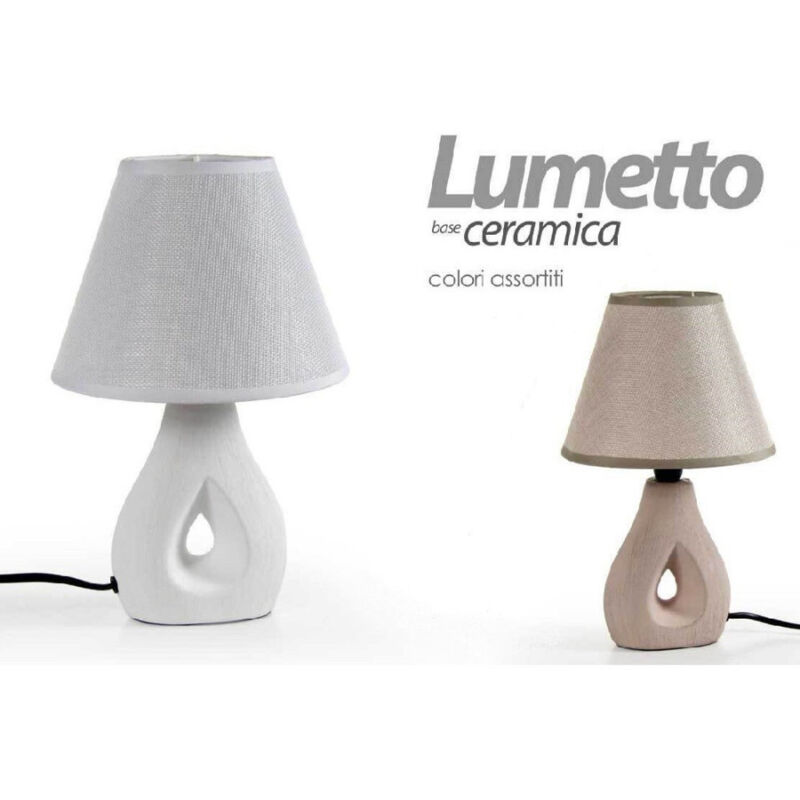 foto del prodotto trade shop traesio kaela lampada lumetto abat jour ceramica tavolo comodino e14 colori assortiti 793806 