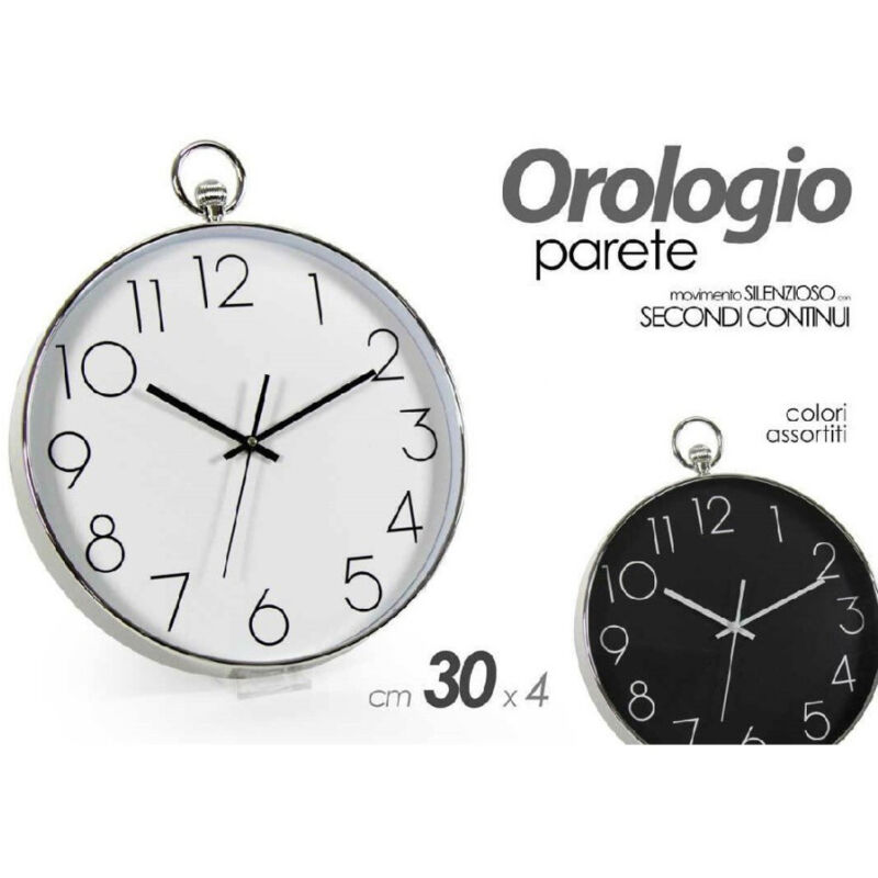 foto del prodotto trade shop traesio kaela orologio 30x4 cm da parete tondo colori assortiti in plastica silenzioso 798054 