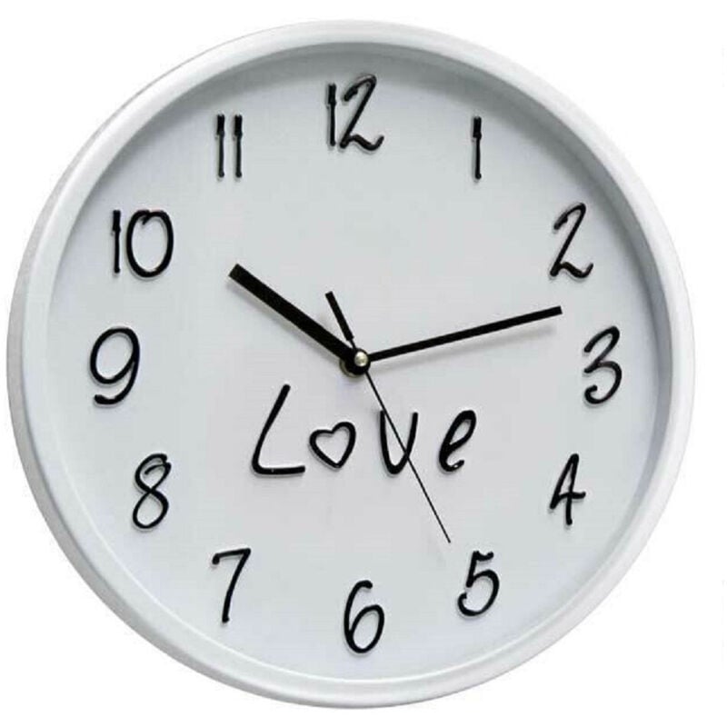 foto del prodotto trade shop traesio kaela orologio 30x4cm parete love classico moderno tondo in plastica colori ass 798146 