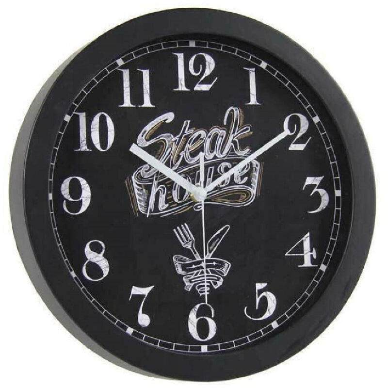 foto del prodotto trade shop traesio kaela orologio 30x4x30cm da parete bar caffe ristorante moderno nero decori ass 774621 