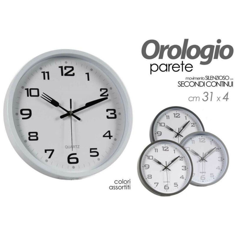 foto del prodotto trade shop traesio kaela orologio 31x4cm da parete cucina classico design posate moderno color ass 783272 