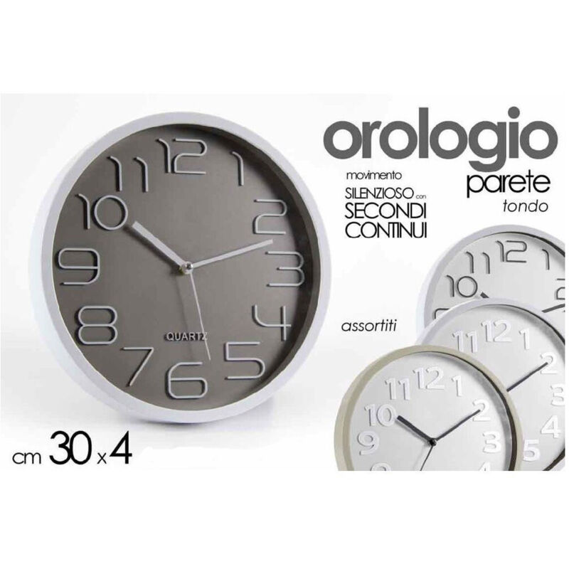 foto del prodotto trade shop traesio kaela orologio da parete tondo 30x4 cm movimento silenzioso elegante assortiti 684111 