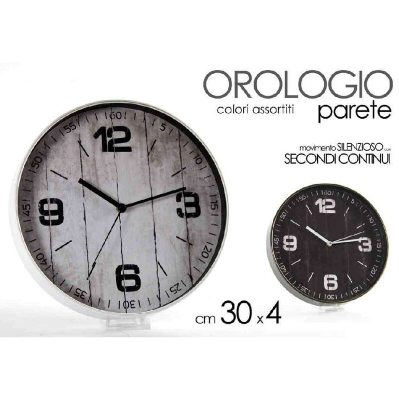 foto del prodotto trade shop traesio kaela orologio da parete tondo movimento silenzioso 30x4cm plastica vari colori 738869 