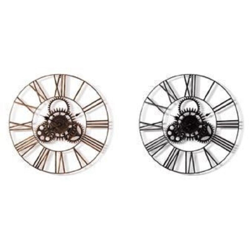 foto del prodotto trade shop traesio kaela orologio parete in ferro 80 cm stile vintage industriale ingranaggi casa 545694 