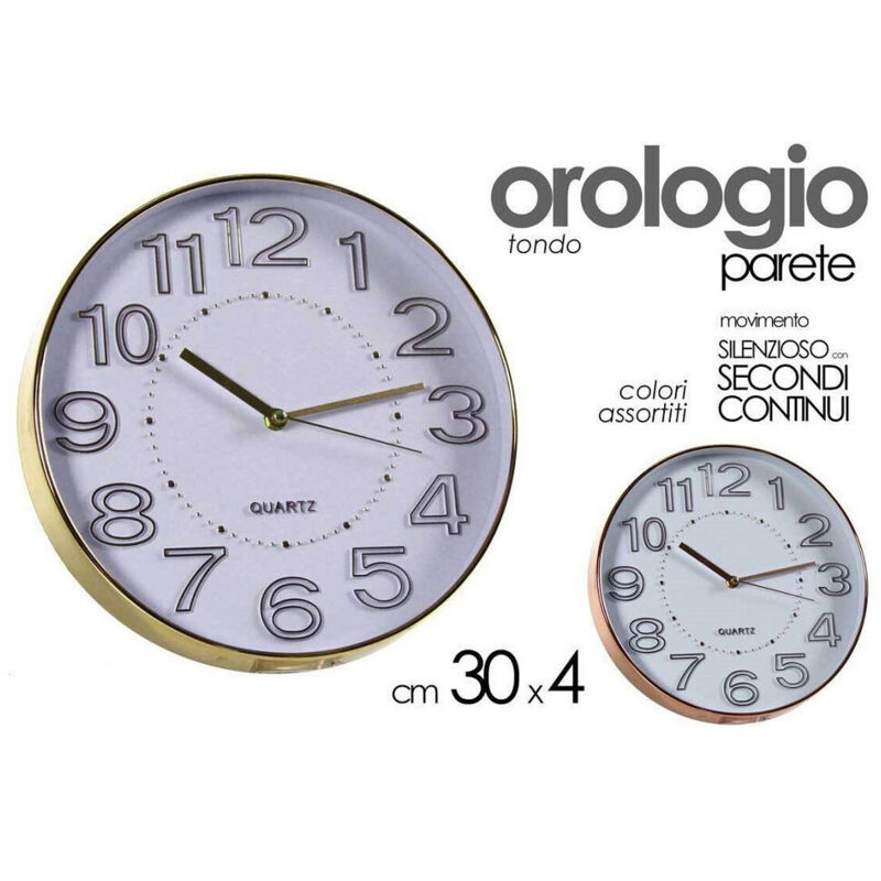 foto del prodotto trade shop traesio kaela orologio parete tondo movimento silenzioso 30x4 cm vari colori assortiti 722127 