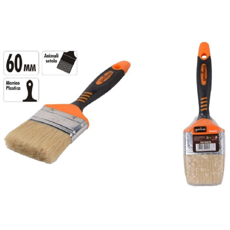 foto del prodotto trade shop traesio kaela pennello piatto 2.5 60mm setole morbide pittura vernice manico antiscivolo 90278 