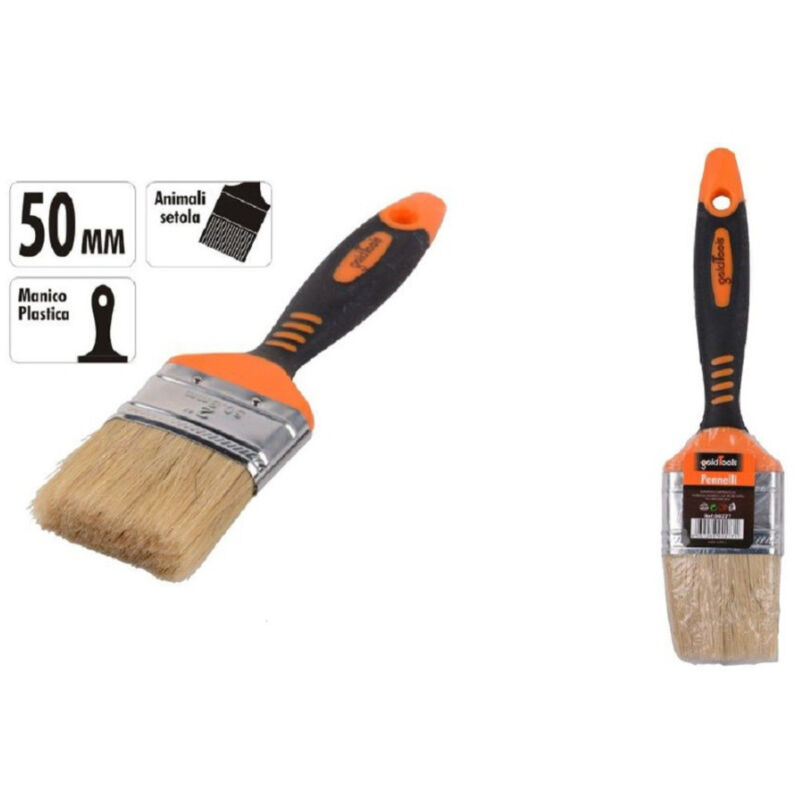 foto del prodotto trade shop traesio kaela pennello piatto 2 50mm setole morbide pittura vernice manico antiscivolo 90277 