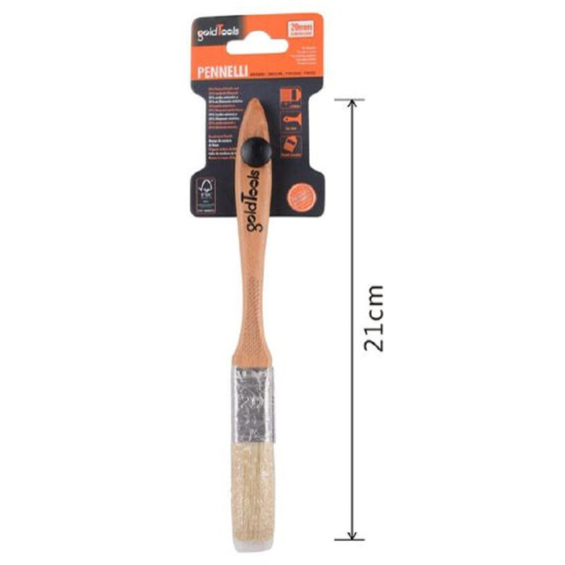 foto del prodotto trade shop traesio kaela pennello piatto 21cm con manico legno setole morbide per pittura vernice 90201 
