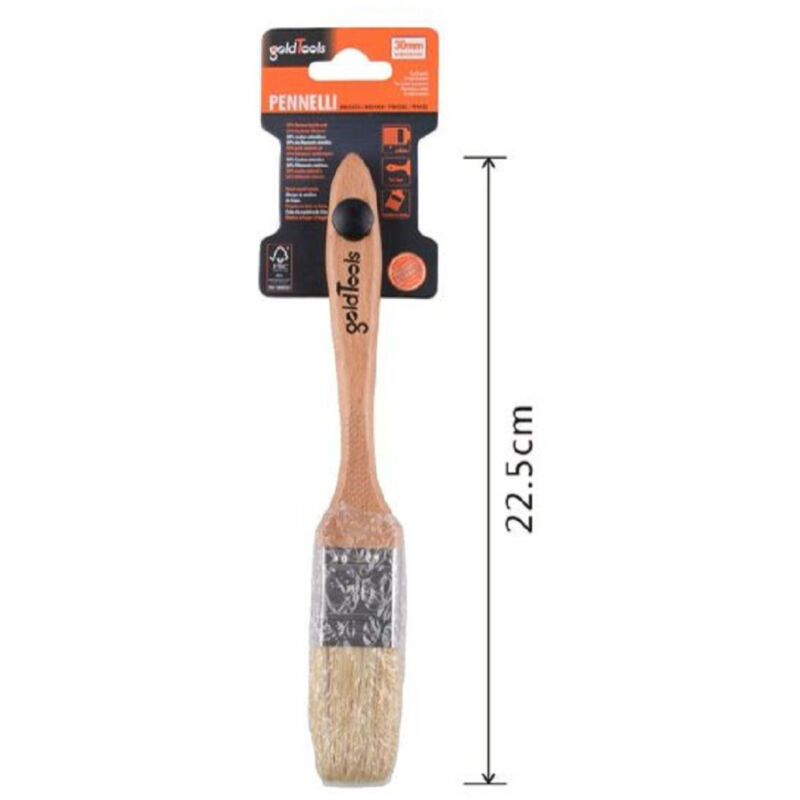 foto del prodotto trade shop traesio kaela pennello piatto 22.5cm con manico legno setole morbide per pittura vernice 90203 