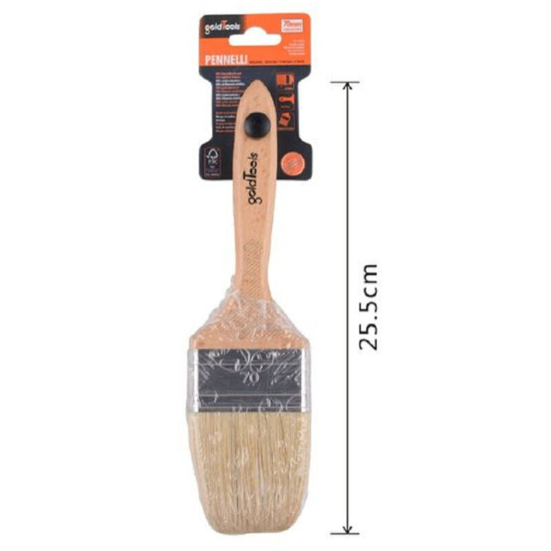 foto del prodotto trade shop traesio kaela pennello piatto 25.5 cm con manico in legno setole morbide pittura vernice 90207 