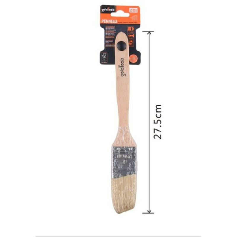 foto del prodotto trade shop traesio kaela pennello piatto 27.5 cm obliquo con manico legno setole lunghe da pittura 90214 