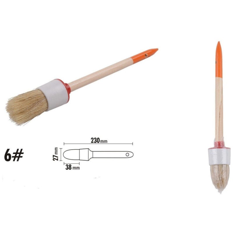 foto del prodotto trade shop traesio kaela pennello pittura maniglia in legno setole naturali a testa tonda 38 mm 6 90291 