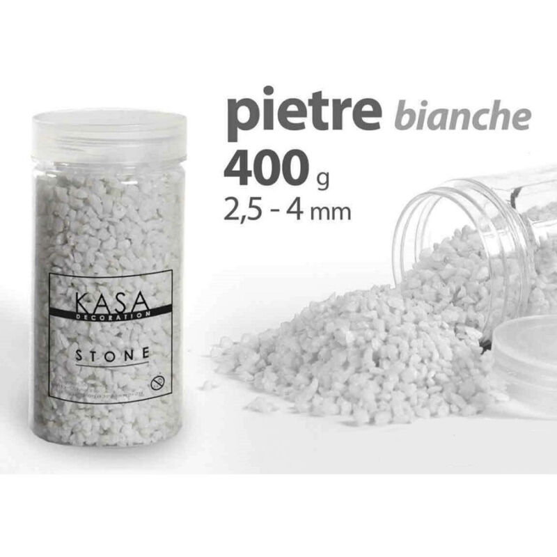 foto del prodotto trade shop traesio kaela pietre decorative vaso piante lavoretti decoupage bianche 400 gr 2,5 4 mm 735639 