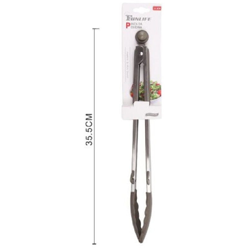 foto del prodotto trade shop traesio kaela pinza per barbecue alimenti richiudibile sistema di blocaggio in silicone 50598 