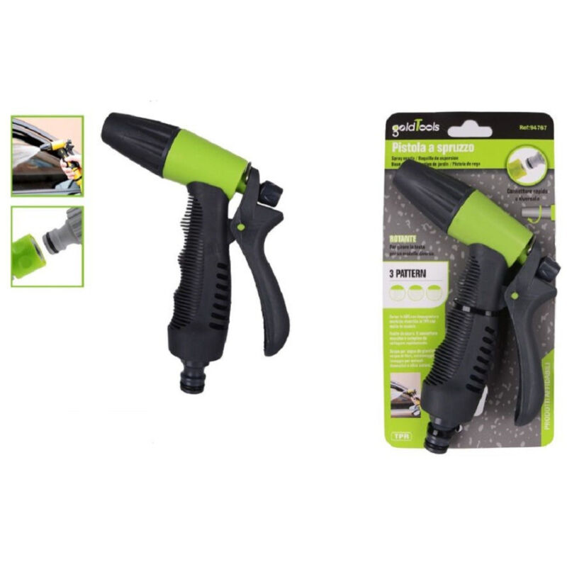 foto del prodotto trade shop traesio kaela pistola a spruzzo 3 getti regolabile rotante impugnatura gomma ergonomica 94767 