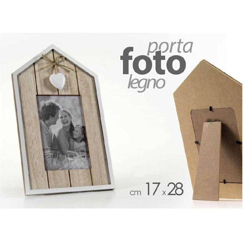 foto del prodotto trade shop traesio kaela porta foto cornice portafoto in legno decoro cuore 17x28 cm da appoggio 786372 