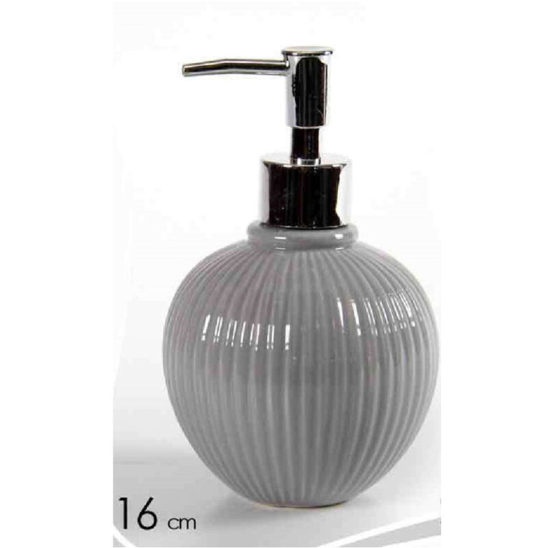 foto del prodotto trade shop traesio kaela porta sapone portasapone dispenser liquido in ceramica tondo 16 cm bagno 674105 