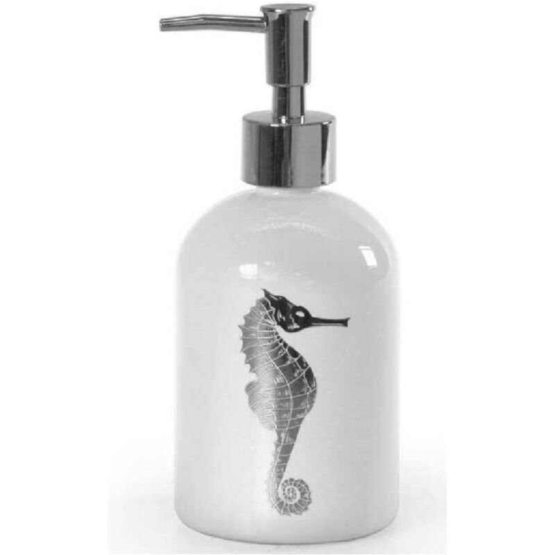 foto del prodotto trade shop traesio kaela portasapone liquido dosatore silver 450 ml 8x18cm vetro decori assortiti 775666 