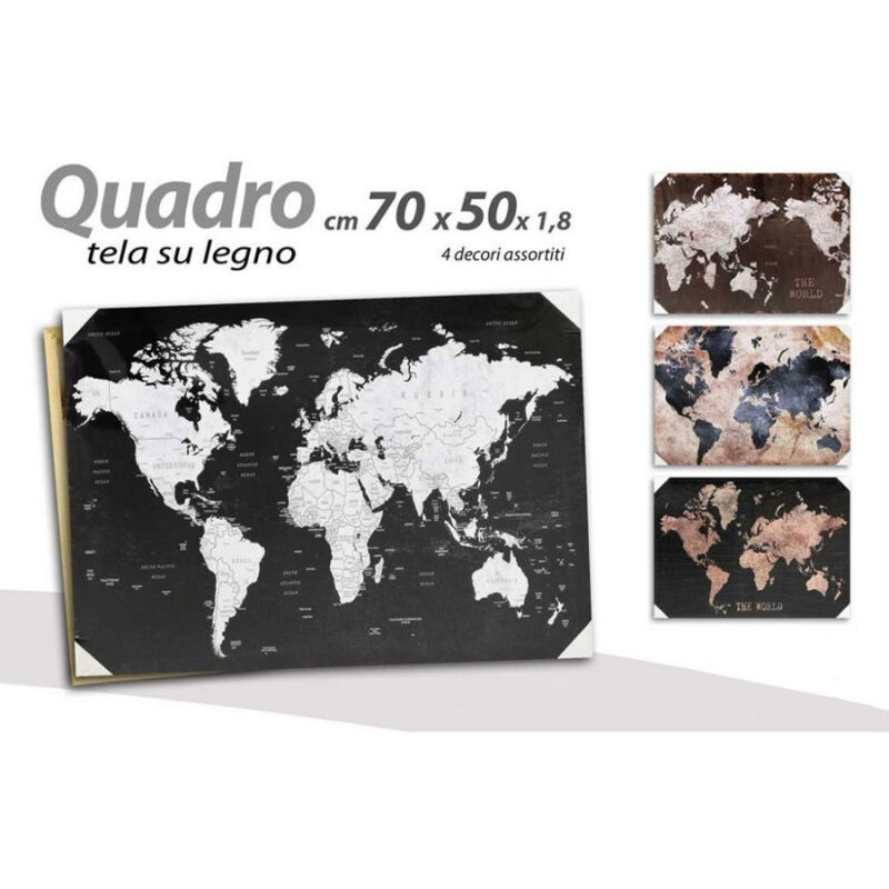 foto del prodotto trade shop traesio kaela quadro decorativo tela su legno decoro world 70x50x1,8cm decori assortiti 834813 