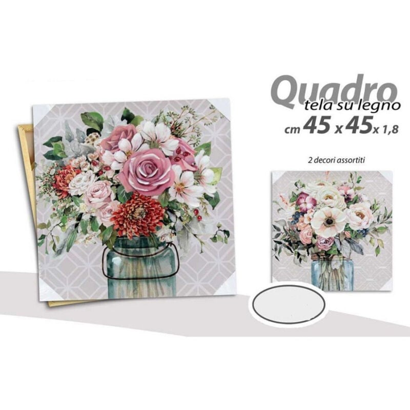 foto del prodotto trade shop traesio kaela quadro quadretto decorativo 45 x 45 x 1,8cm tela su legno deluxe 2 decori 831997 