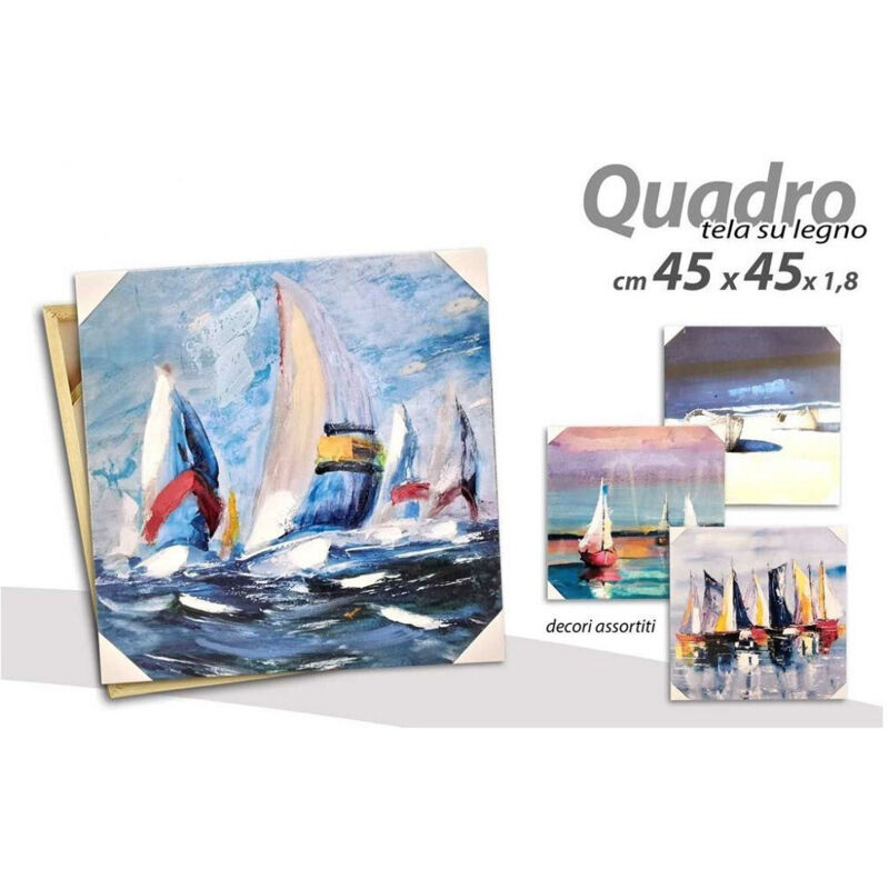 foto del prodotto trade shop traesio kaela quadro quadretto decorativo 45x45x1,8cm tela su legno deluxe decori ass 806810 